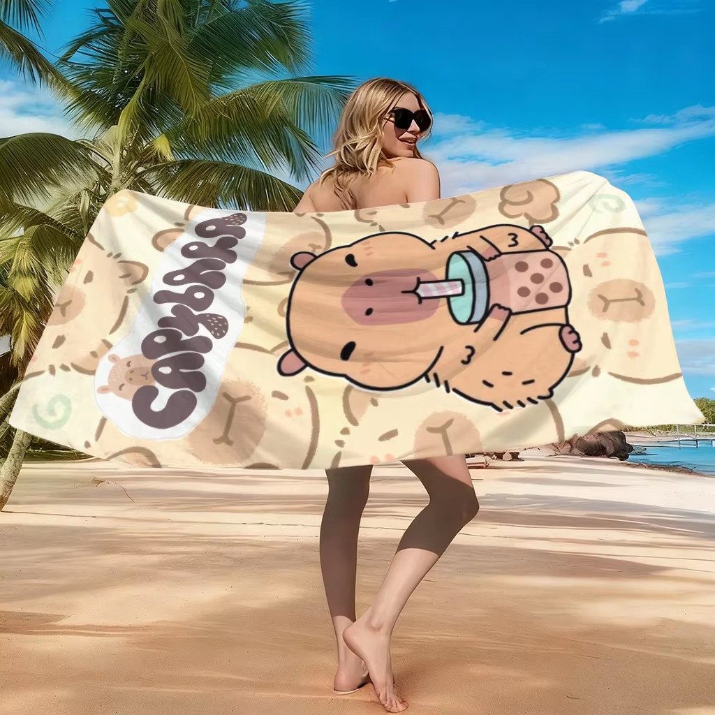 Towel Small Sport - Пляжное полотенце с мультяшной капибарой, от